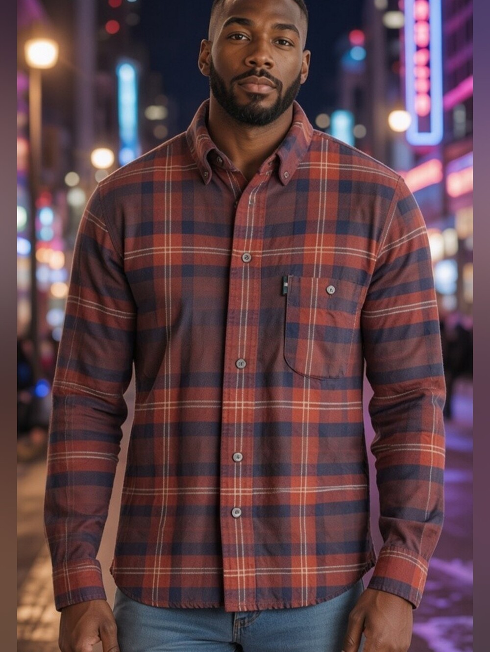 G.H. Bass & Co. 100% Cotton Plaid Flannel Shirt Size XL